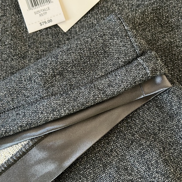 H HALSTON Metallic Charcoal Funnel Neck Top - Picture 4 of 14